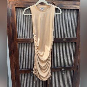 Superdown Tan Asymmetrical Sheath Dress Cocktail